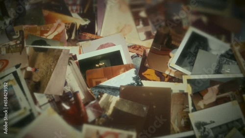 Bed Of Vintage Photos Animated Background Texture Element