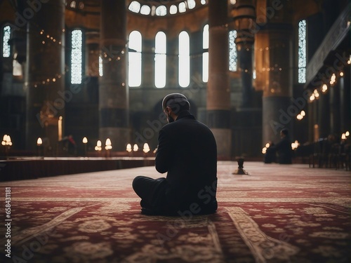 man praying at the mosque
