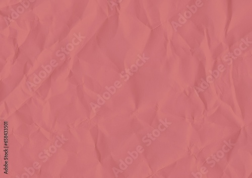 Pastel Color Crumpled Paper Layer. Red Background. Simple Creative Creased Paper Design. No Text. Illustration design. 