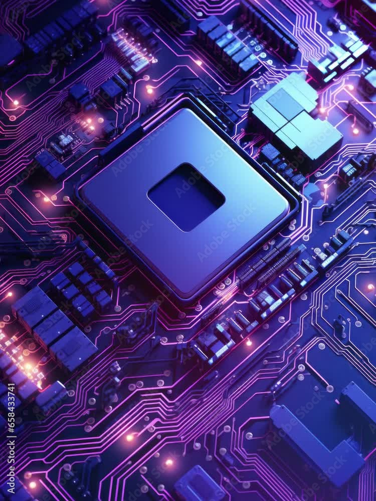 Microchips tracking surface in modern engineering laboratory developing nanotechnology and components for computers motherboard, chip, microcircuit. Vertical video for business. Microchips tracking surface in modern engineering laboratory developing nanotechnology and components for computers motherboard, chip, microcircuit. Vertical video for business.
