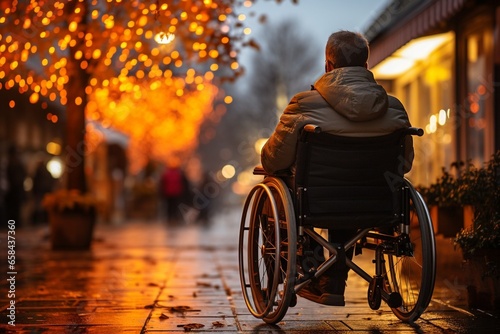 People with disabilities can access anywhere in public place with wheelchair,that make them independent in transportation and feel they are not the stranger from social. : Generative AI © Generative AI