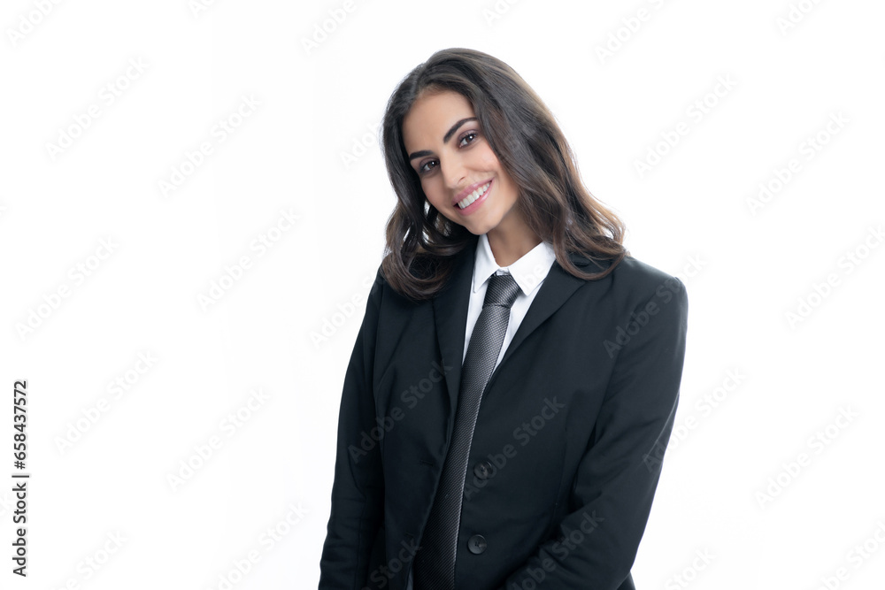 Elegant young businesswoman on white studio background. Portrait of a beautiful business woman. Female employee young secretary. Elegant young businesswoman on white studio background. Portrait of a beautiful business woman. Female employee young secretary.