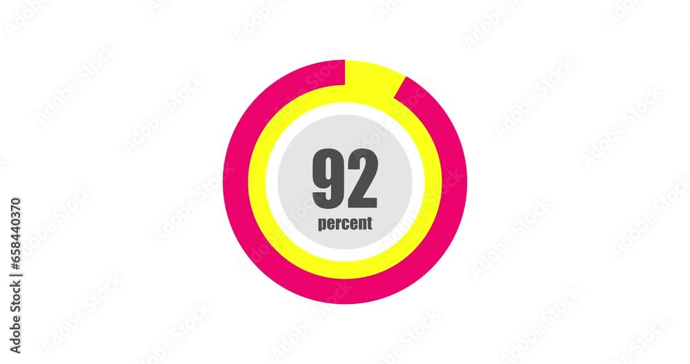 Loading Circle Ring in blue and pink on white background. 100 in the loading ring. Loading Transfer Download Animation from one hundred to zero percent. Circle percentage. Loading Circle Ring in blue and pink on white background. 100 in the loading ring. Loading Transfer Download Animation from one hundred to zero percent. Circle percentage.