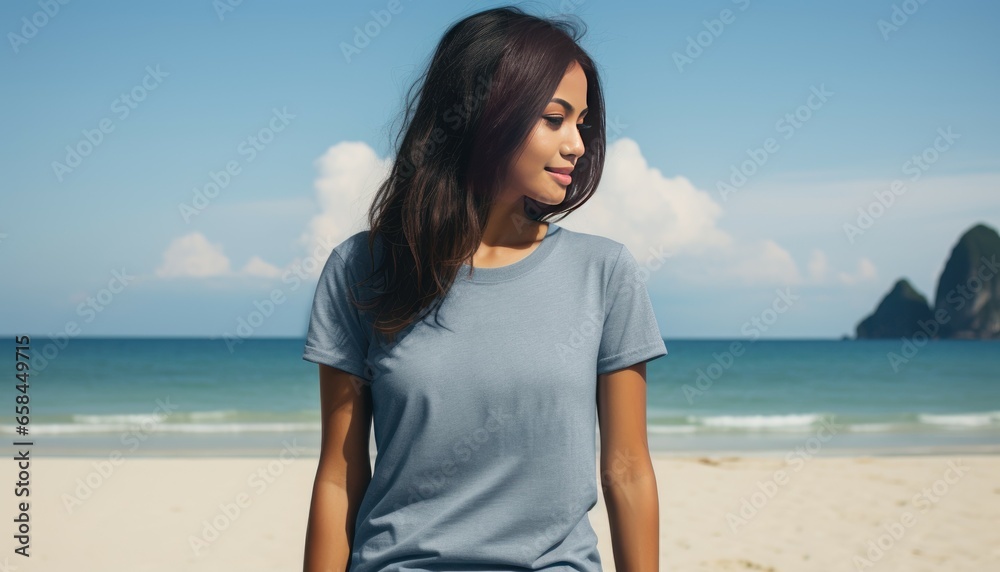 T-shirt Mockup with Model , Generative AI T-shirt Mockup with Model , Generative AI