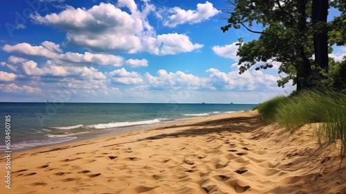 beach with palm trees