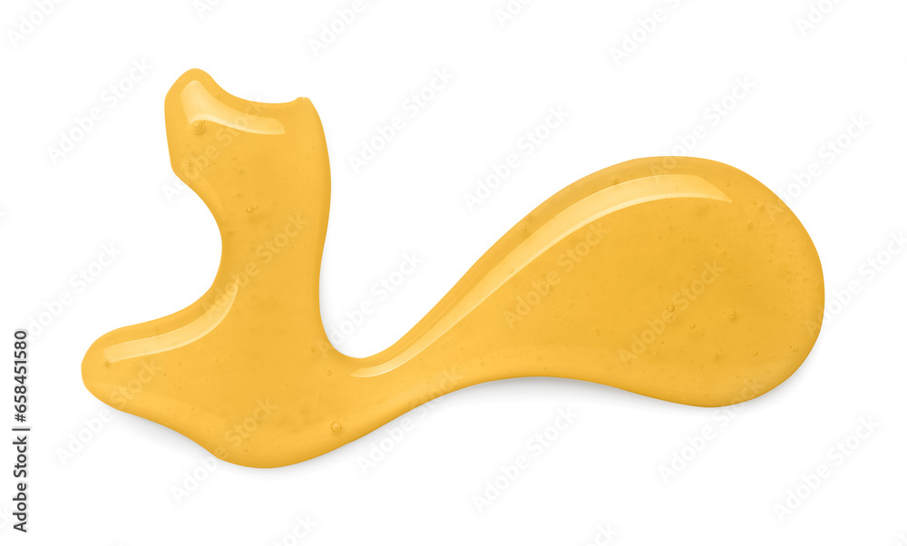 Delicious fresh honey isolated on white, top view