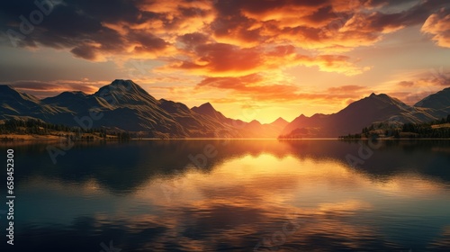 sunrise over the lake © faiz