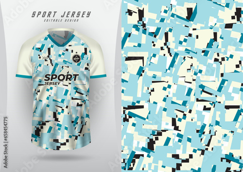 Background for sports, jersey, football, running jersey, racing jersey, cycling.
Cream textures, patterns, grunge pixels, blue, dark blue and black.