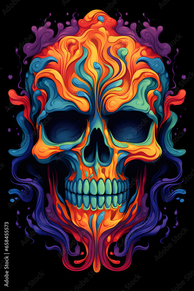 skull in colors