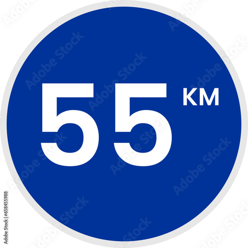 55 km zone traffic sign speed limit