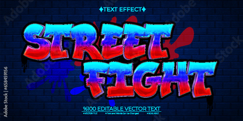  Graffiti Street Fight Editable Vector Text Effect