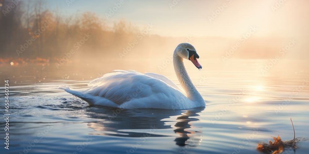 swan submerged in the sea, generative AI swan submerged in the sea, generative AI