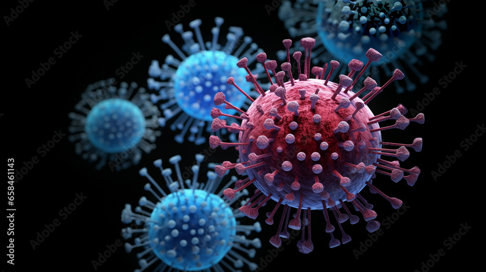 Microscopic image of coronavirus, beautiful but deadly Microscopic image of coronavirus, beautiful but deadly
