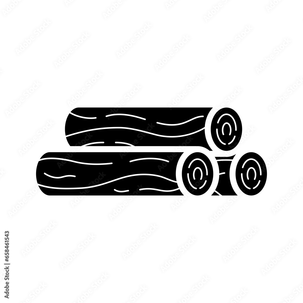 Fototapeta premium Wooden logs icon. Stacked logs icon