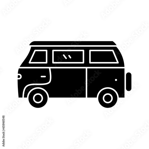 Classic van icon. Classic van, comfortable family transportation. 