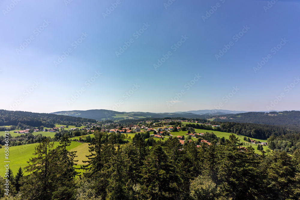 Bavarian forest landscape view at Freyung-Grafenau County, Germany