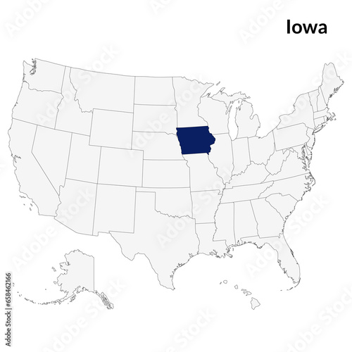 Map of Iowa. Iowa map. USA map