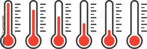温度計のシンプルなベクターイラストセット 