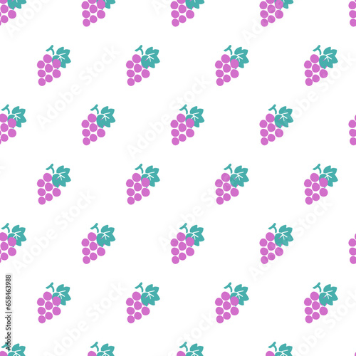 Fruitful Grapes in Paradise Vector Seamless Pattern