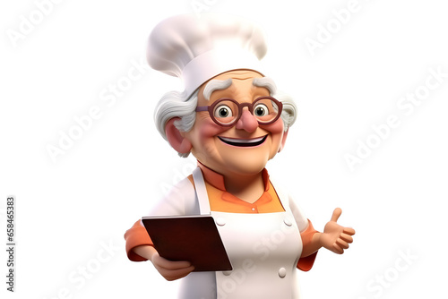 Master Chef Character in 3D: Adorable Female Cook in Culinary Concept 