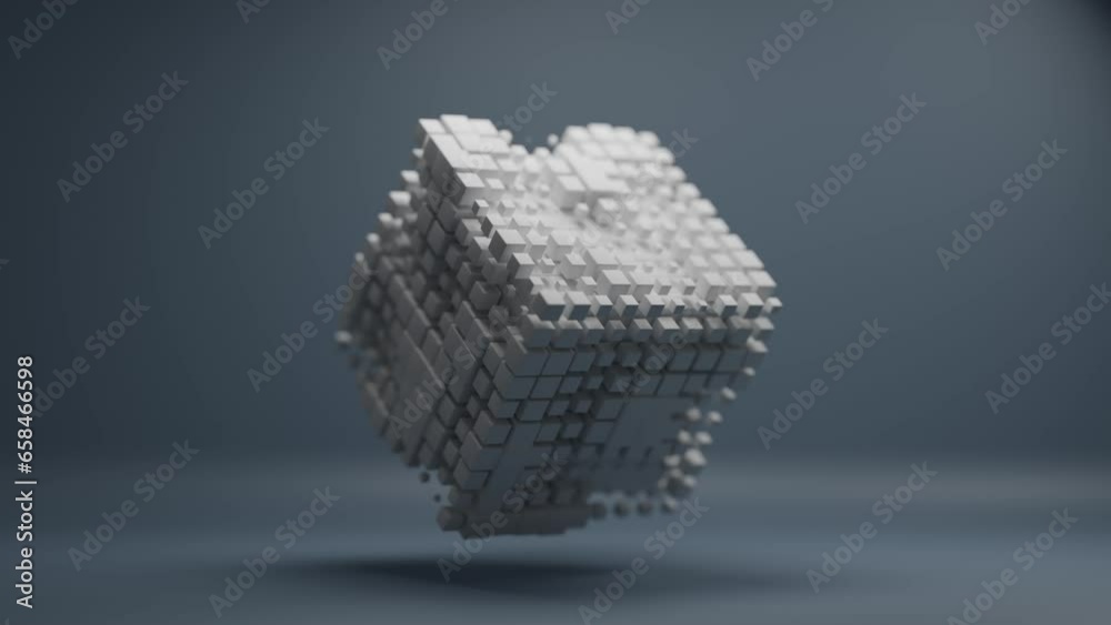  Dive into the world of 3D dynamic cubes Background. Witness a systematic, synchronized dance that creates a captivating background experience. White CGI 3D Cube Background