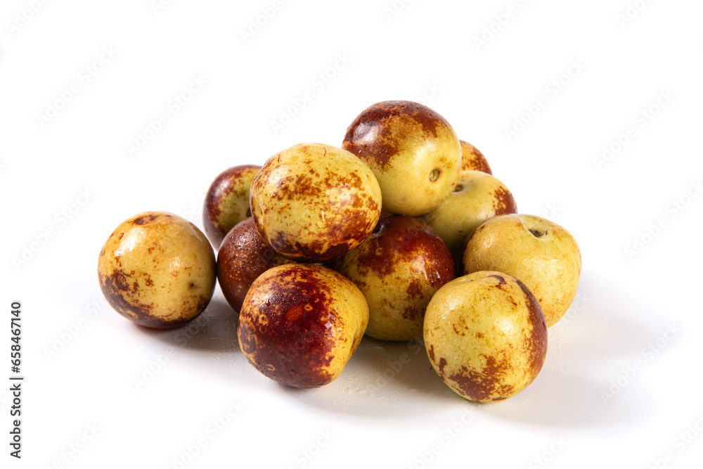 Fresh ripe Jujube Fruits isolated
on white background. Fresh ripe Jujube Fruits isolated
on white background.
