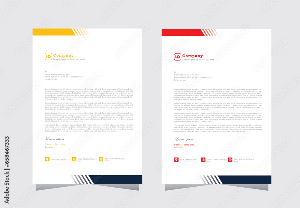 letterhead templates for your project, business style letter head design, modern and simple letterhead for company, vector eps 10,