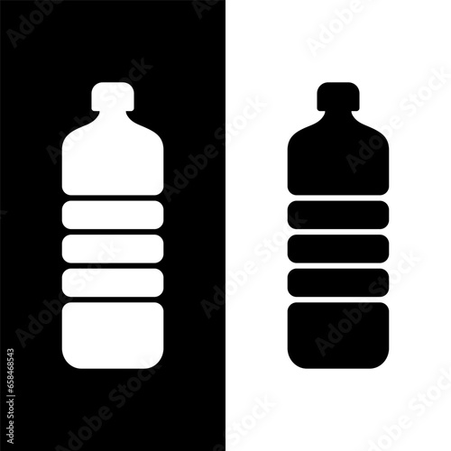 black and white water bottle icon