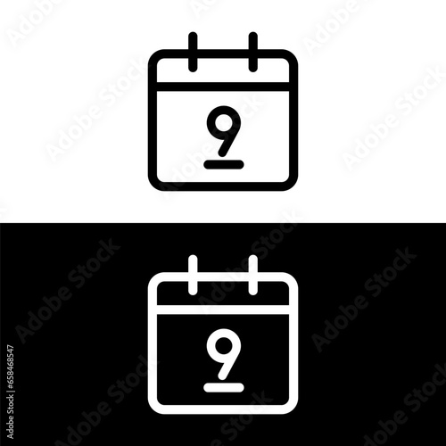 black and white calendar icon