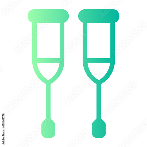 crutches gradient icon