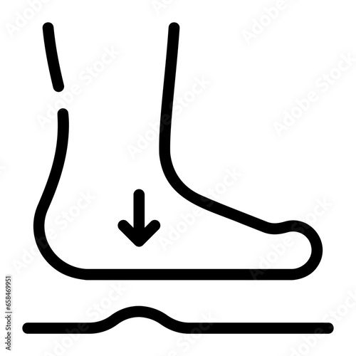 flat foot line icon