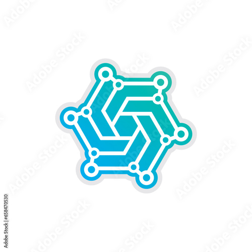Hexagon logo. Tech logo. Modern Globe Network Connection Technology internet web logo design Vector