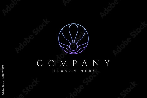 Pearl Jewelry template design logo with linear design style
