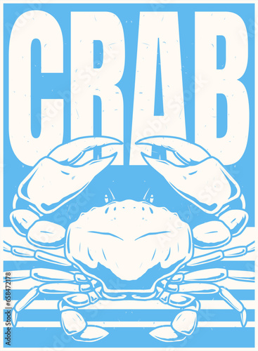 crab poster illustration template for print