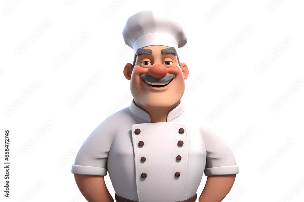 Master Chef Character in 3D: Cute Male Cook in Culinary Concept Master Chef Character in 3D: Cute Male Cook in Culinary Concept