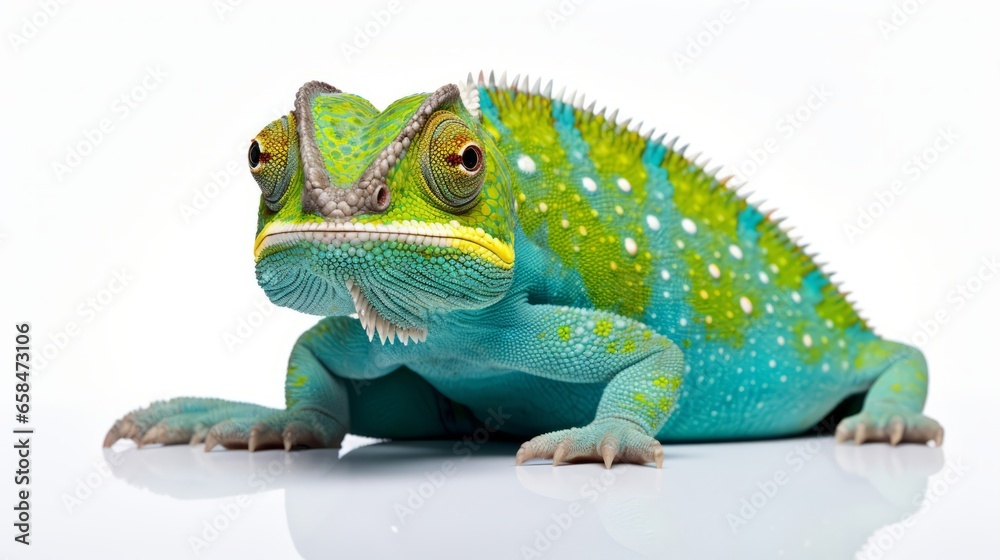 Fototapeta premium A chameleon on a white background
