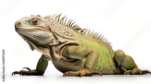 A iguana on a white background