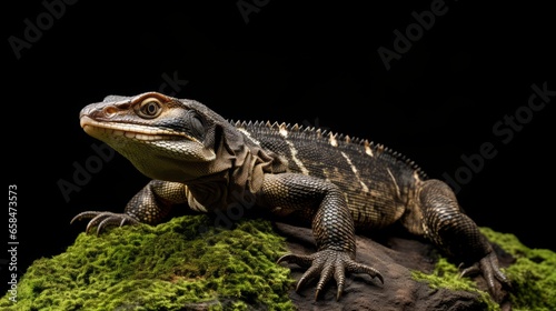 A monitor lizard on a white background