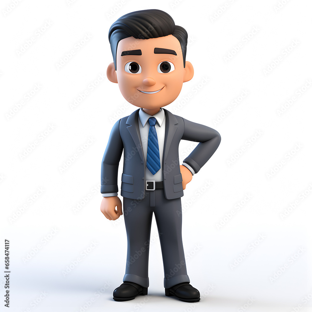 Cartoon 3d of business man isolated on white Cartoon 3d of business man isolated on white