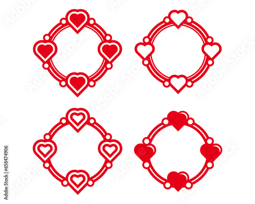 red heart shape frame
