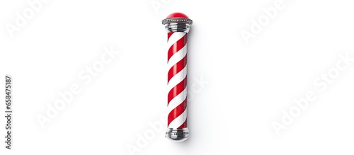 Isolated white background classic barber pole