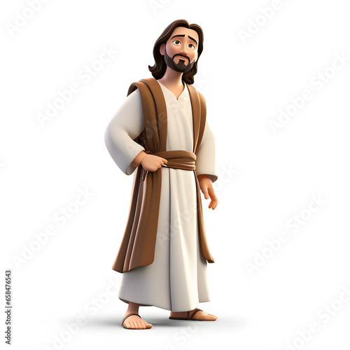 Cartoon 3d of Jesus isolated on white