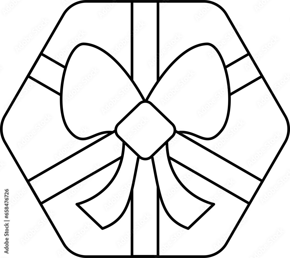 Gift Box Outline Illustration Isolated Vector