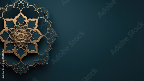 Islamic Arabic Arabesque Ornament Border Abstract Background with Copy Space for Text. © Xabrina