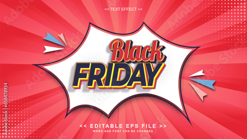 editable black friday banner text effect.typhography logo