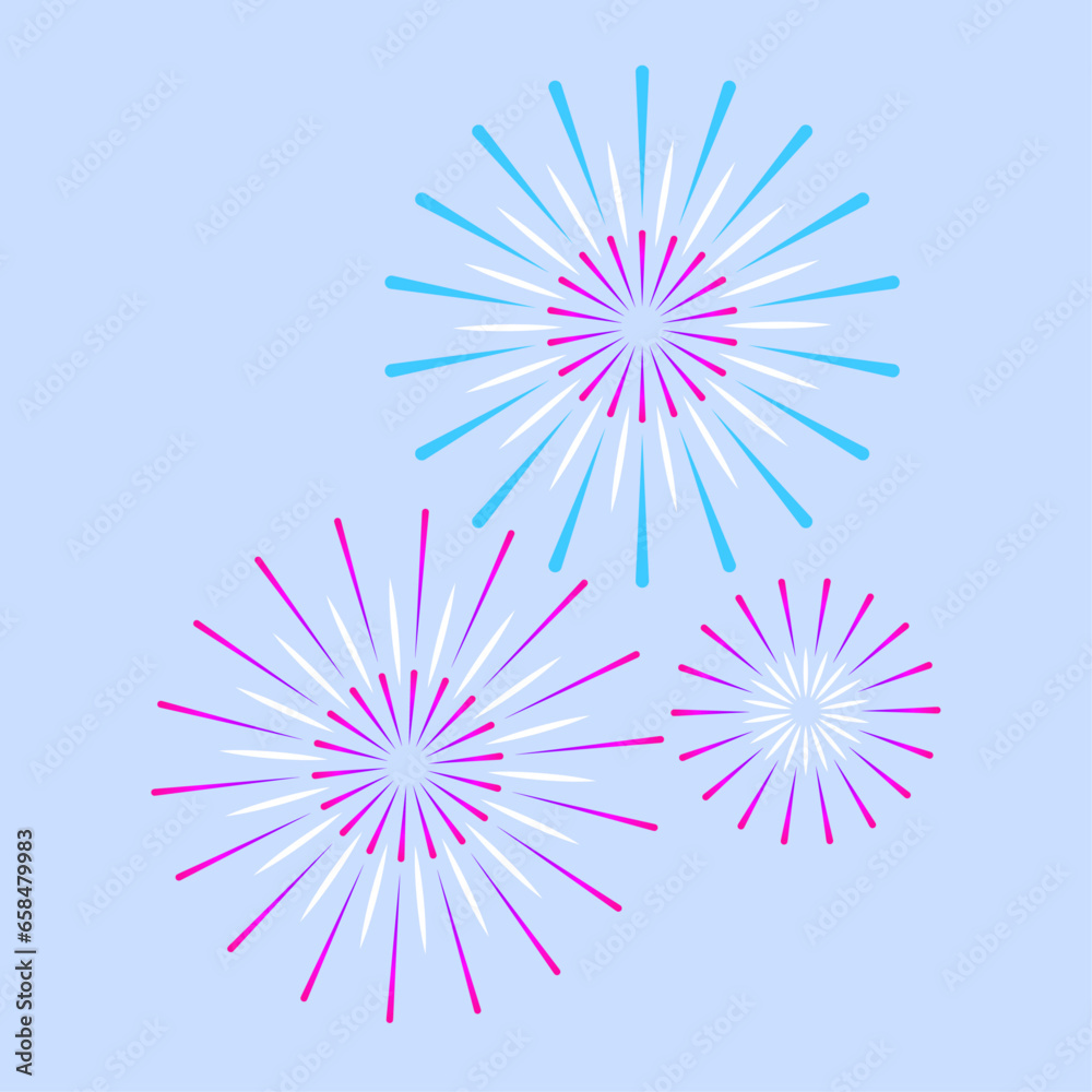 Vector set fireworks to happy celebration event Vector set fireworks to happy celebration event