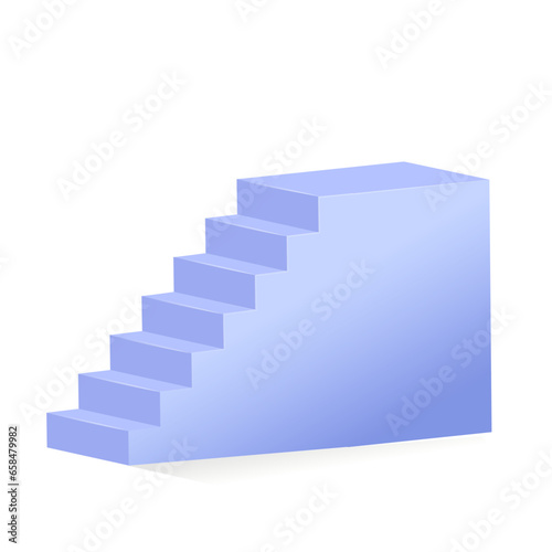 Vector stairs 3d realistic on white background