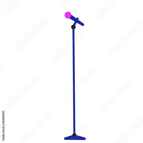 Vector microphones on stand vector flat set of modern and retro music audio equipment