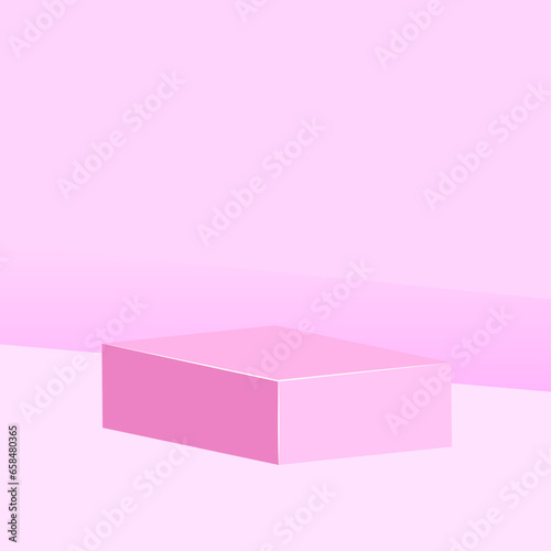 Vector minimal pink podium and scene with 3d render in abstract abackground composition