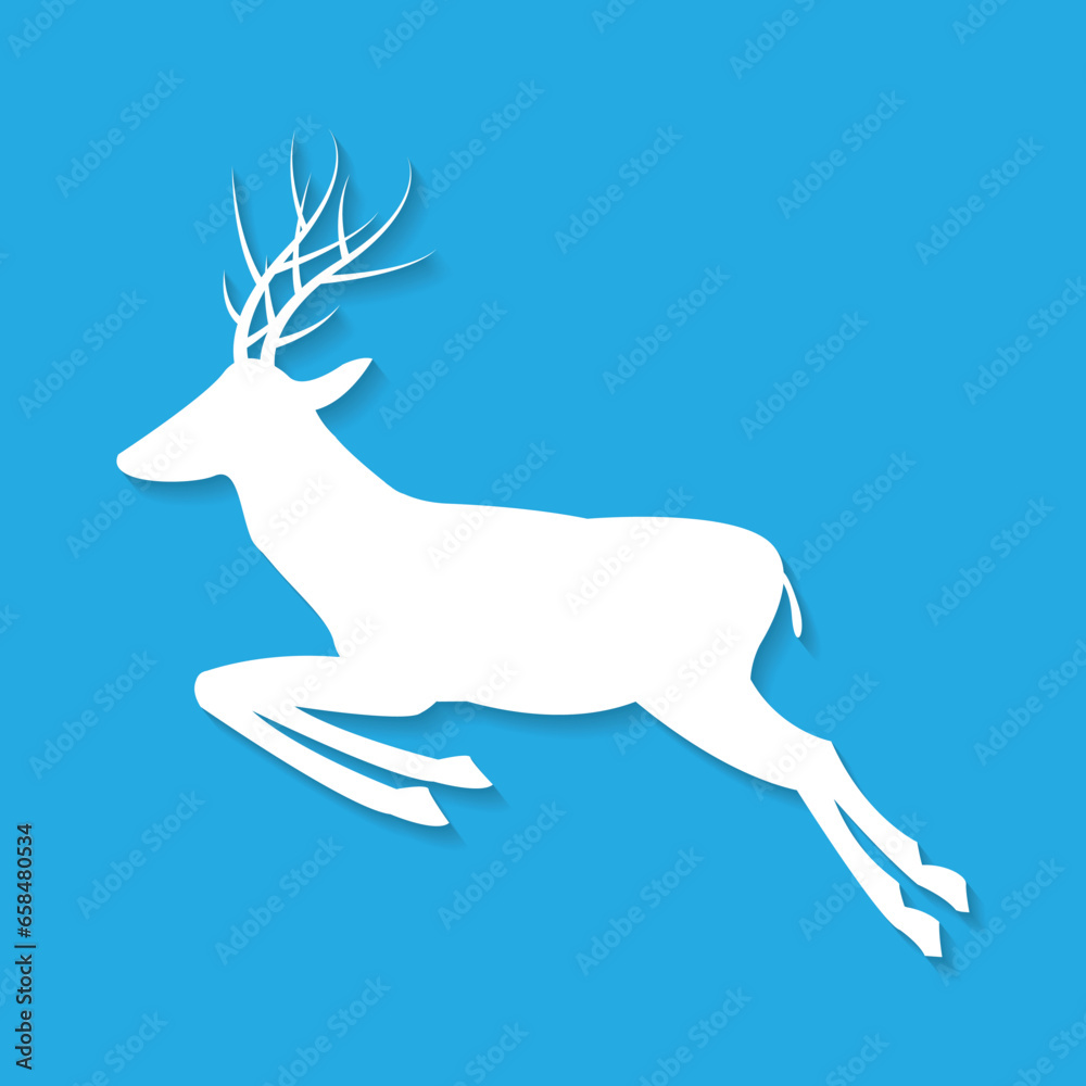 White reindeer vector with shadow gray background.Decoration of christmas day. White reindeer vector with shadow gray background.Decoration of christmas day.